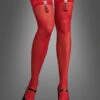 Geisha Netzstrümpfe Mit Strumpfband Rot