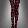 Schwarze Strumpfhose Mit Herzen -Halloween Kostümladen 115 677 strumpfhose mit herzen schwarz rot