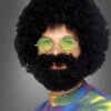 Schwarze Afro Perücke Mit Bart -Halloween Kostümladen 120 43230 afro peruecke bart set hippie 60er