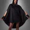 Wandelbarer Schwarzer Poncho Aus Plüsch XS-XXXL -Halloween Kostümladen 150 219 schwarzer poncho kostuem unisex karneval neu