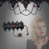 Gothic Spitzen Arm- U. Halsband Schmuckset -Halloween Kostümladen 16 11088 spitze gothic schmuck set schwarz