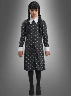 Wednesday Mädchen Kleid Schwarz-weiß