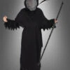 Gesichtsloses Sensenmann Kostüm Für Kinder -Halloween Kostümladen 16 h4240 sensenmann kostuem kinder schwarz halloween