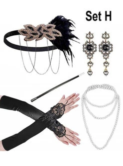 20er Charleston Accessoire Set Mit Schmuck Gold -Halloween Kostümladen 172 951 x pic5