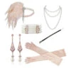 20er Flapper Accessoire Set Rosa -Halloween Kostümladen 172 985 20er flapper accessoire set rosa