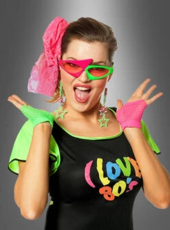 80er Jahre Accessoires Neon Set