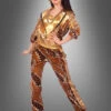 80er Trainingsanzug Glamping Panther -Halloween Kostümladen 177 4072 80er trainingsanzug leo damen gold braun