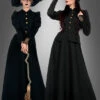 Klassisches Schwarzes Kleid Lang 1 Klassisches Schwarzes Kleid Lang -Halloween Kostümladen 177 4494 klassische hexe schwarzes kleid steampunk