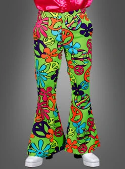 Herren Neon Peace Grün Schlaghose