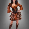 Steampunk Samtkleid -Halloween Kostümladen 42 214109 steampunk damenkostuem kleid minizylinder