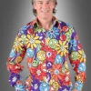 Hippie Blumenhemd Für Herren Smile -Halloween Kostümladen 42 217294 212 hippie blumenhemd