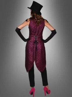 Ärmelloser Damenfrack Cabaret Schwarz-pink -Halloween Kostümladen 42 223142 pic3