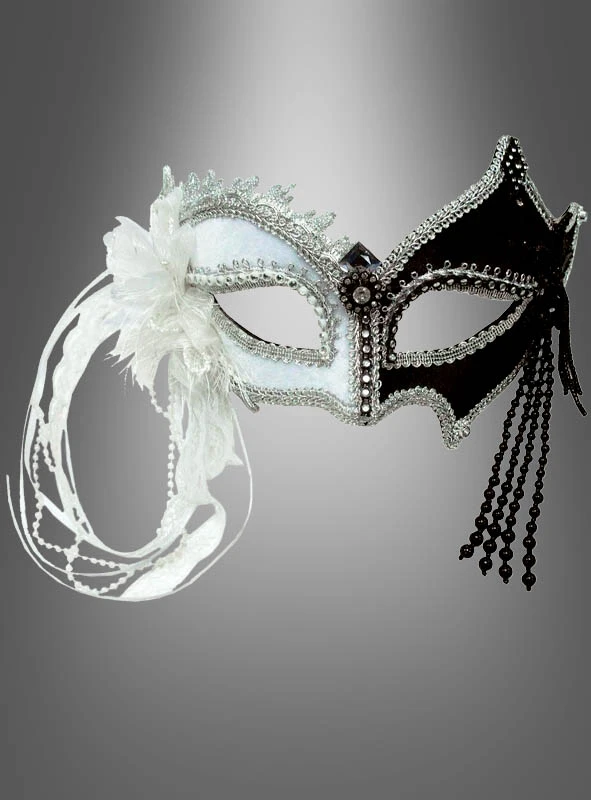 Barocke Augenmaske Schwarz-weiß 3 Barocke Augenmaske Schwarz-weiß