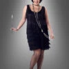XXL Charleston Kleid Schwarz Mit Fransen -Halloween Kostümladen 70 01048 charleston kleid schwarz xxl