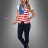 USA Kostümset Für Damen -Halloween Kostümladen 70 60687 usa weste minizylinder amerika flagge