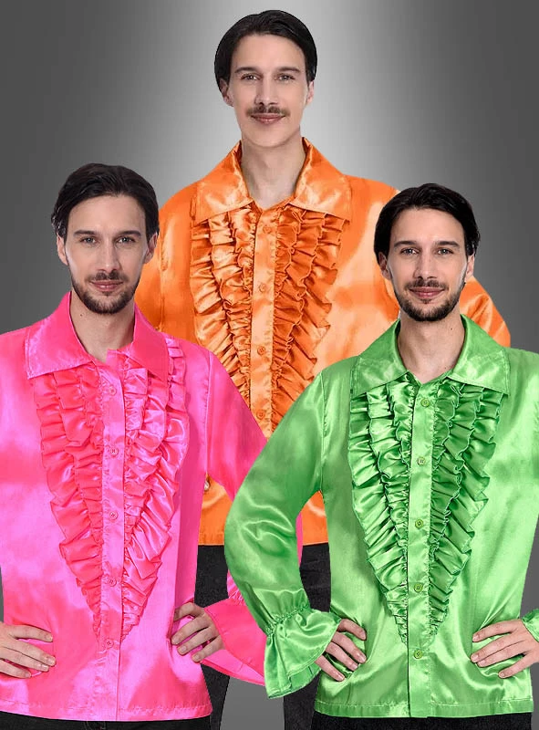 Retro 70er Rüschenhemd Schlagerstar 3 Retro 70er Rüschenhemd Schlagerstar