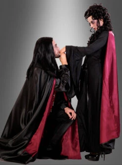 Deluxe Cape Für Damen Und Herren Schwarz Rot -Halloween Kostümladen 90 6106 pic3