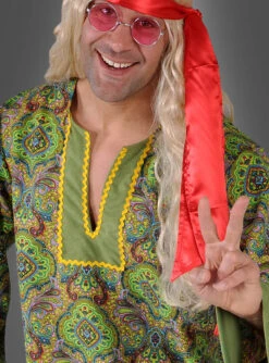 Grünes Hippiehemd Summer Of Love -Halloween Kostümladen hippie shirt fuer maenner 70er jahre 3cf90e35ae 2