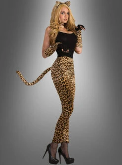 Leoparden Leggings Mit Schwanz -Halloween Kostümladen leopard raubtier leggings damen 6b9684b76e 2
