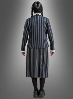 Wednesday Damen Schuluniform Schwarz Grau -Halloween Kostümladen nevermore academy schuluniform wednesday schwarz grau b61279fea7 3