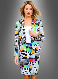 Testbild Kostüm Für Damen OppoSuits -Halloween Kostümladen testbild tv 80er jahre kostuem 87e8d40756 3