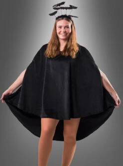 Wandelbarer Schwarzer Poncho Aus Plüsch XS-XXXL -Halloween Kostümladen umhang poncho pluesch 1eb8c8f090 4
